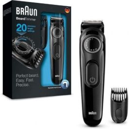 Braun BT3022 Cortabarbas Recargable para Hombre, Recortadora de Barba con 20 Ajustes de Longitud, Cabezal Lavable, 3 Accesorios (Incluye Peine y Batería)