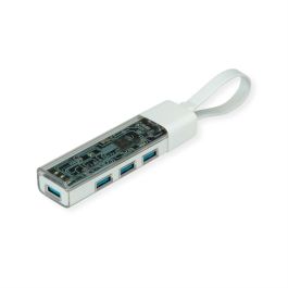 ROLINE Mobiler USB 3.2 Gen 1 Hub, 4fach, Typ A+C Anschlusskabel