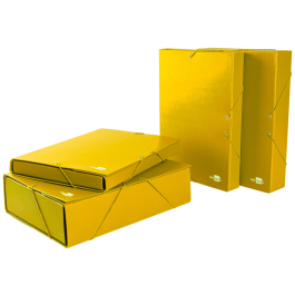 Liderpapel Carpeta proyectos folio lomo 90mm cartón gofrado amarilla 245 x 345 mm