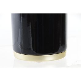 DKD Home Decor Vaso Decoración Estilo Glam Negro y Dorado, Fabricado en Gres y Metal, Apto Lavavajillas, 8x10x8 cm, Pack 2 Unidades