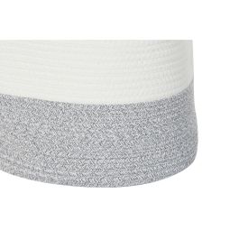 DKD Home Decor Cesta de Almacenamiento Estilo Boho Algodón Blanco Mostaza y Colores Surtidos 34x34x40 cm - Pack de 3