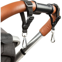 Tineo Juego de 2 Mosquetones Clips para Bolsas de Pañales en Coches de Bebé - Negro - TIN3275054059510