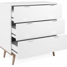 Göteborg Cofras de cajones 3 cajones, decoración roble Sonoma blanco, estilo escandinavo - L 79.8 x D 40 x H 86.5 cm GOTEBORG003034
