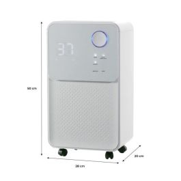 Oceanic Deshumidificador de Aire Eléctrico 12 L/día | Secado de Ropa, Silencioso, 25m², Depósito 2L, Desagüe Continuo, LED