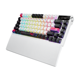 ASUS ROG Azoth X 90MP044F-BKUA30 Teclado Gaming Mecánico 75% USB RF Inalámbrico Bluetooth OLED RGB Negro Blanco