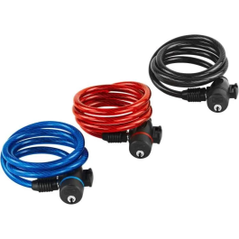 Burg Wachter Cable para candado de bicicleta 1 260 100 Espiral 100 cm 8 mm acero con llave y soporte
