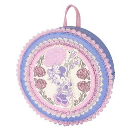 Loungefly Mochila Minnie Disney Floral Piel Sintética con Detalles de Encaje y Lunares 23cm