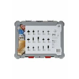 Bosch Professional 2607017471 Juego de 15 fresas mixtas con vástago de 6 mm