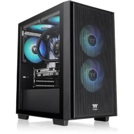 Thermaltake Versa H16 TG ARGB Micro Torre PC Negra para Placas Base micro ATX, Mini-ITX con Vidrio Templado