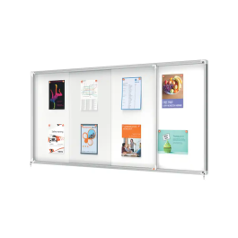 Nobo Vitrina de Anuncios Premium Plus Magnética con Puerta Corredera 27 x DIN A4 997x2072x54 mm