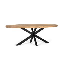 Giner y Colomer Mesa de Comedor Ovalada en Madera de Mango Maciza 200 cm