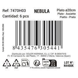 La Mediterranea Plato Ø20 cm "Nebula" Md (12 Unidades)