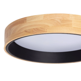 Plafón LED Decorativo Circular Superficie 30W CCT 3000-6000ºK con Tonalidad de Luz Regulable y Control Remoto Negro