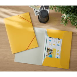 Leitz 30020019 Dossier 3 Solapas Cosy Soft Touch, Amarillo, Mate, 241 mm x 310 mm
