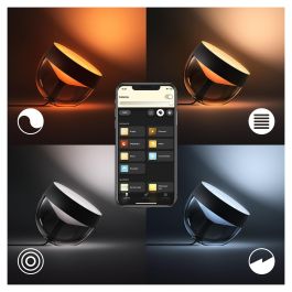 Philips Hue Lámpara Iris White & Color Ambiance Bluetooth Negro Compatible con Alexa Google Assistant Apple HomeKit