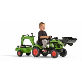 Falk Retroexcavadora de pedal CLAAS Arion 410, pala frontal, excavadora, remolque caja abierta, volante con bocina, para niños desde 2 años Falk Retroexcavadora de pedal CLAAS Arion 410, pala frontal, excavadora, remolque caja abierta, volante con bocina, para niños desde 2 años