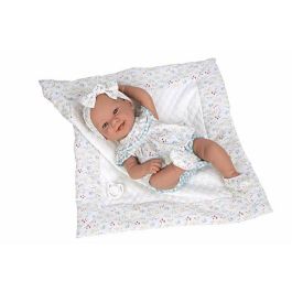 Muñecas Arias Muñeca Elegance Zoe Azul con Manta Cuerpo de Vinilo para Niña 42 cm