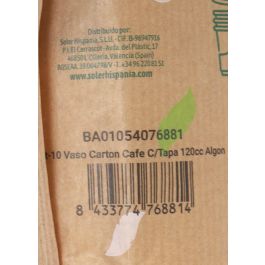 Algon Set 10 Vasos Cartón para Café con Tapa 120cc (20 Unidades)