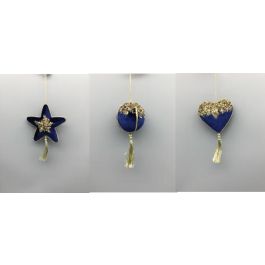DKD Home Decor Adorno Colgante Navidad Alpina Poliéster Azul Dorado 4x14x14 cm Surtido Aleatorio 12 Unidades Precio: 28.03812. SKU: B1AMRD4AH7