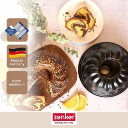Zenker ZEN1701993927740 - Set de Moldes Kouglof y Savarin Metálicos Negros, 25 cm y 28 cm