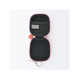 Wondee Mini Estuche Tecnológico Fresa para Auriculares, Cables y USB | Organizador Compacto con Mosquetón