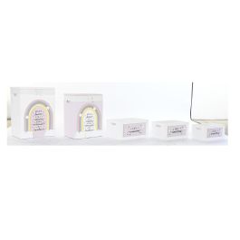 DKD Home Decor Cesta Ropa Kids, Set de 5 Cestas Organizadoras Paulownia, Colores Surtidos Blanco, Rosa, Gris, Amarillo. Medidas 30x40x55 cm