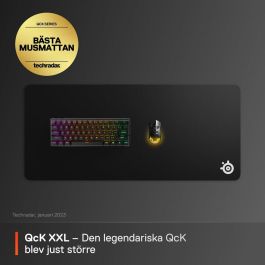 SteelSeries STE1717872076704 Alfombrilla Gaming QcK XXL, superficie microtejida, 900x400x2mm, Negro