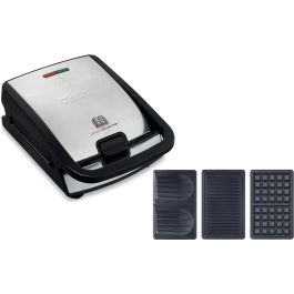 Tefal SW852D Snack Collection Sandwichera y Gofrera Kombigerät 700W Negro/Acero Inoxidable con Placas Desmontables