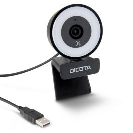DICOTA Webcam Ringlight 5MP Negra para Streaming y Videoconferencias