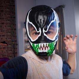 Hasbro G1828 Máscara Venomversus Fluorescente, Brilla en la Oscuridad, Marvel Spider-Man Niños +5 Años