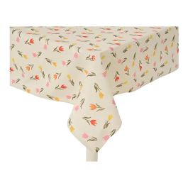 Decoris Mantel Poliéster y Algodón Diseño Tulipanes Variados 140 x 250 cm