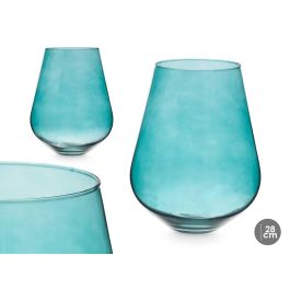 Jarrón de Cristal en Forma de Vaso 28 cm Turquesa - Giftdecor Precio: 8.88999947. SKU: B1BN6GTLTJ