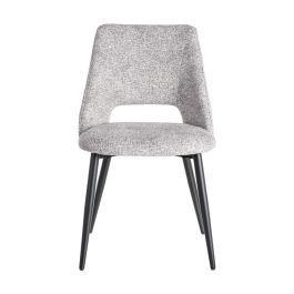 Silla Jaspeado Gris-Blanco Tejido-Metal 50 X 57 X 81 cm