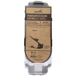 Idebox Juego de 2 Organizadores de Calzado para Ahorrar Espacio, Zapatero Ajustable, Compatible con Tacones y Planos, Blanco-Negro, Rojo-Gris, Negro-Gris, Gris-Blanco