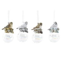 DKD Home Decor Decoración Colgante Navidad Moderna Pájaro Resina Cristal Blanco Marrón 12 Unidades Surtido Aleatorio (3.5x4x7 cm) Precio: 21.78726. SKU: B13K3ZWFM8