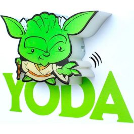 3D Light FX Lámpara Mini Yoda Star Wars 3D LED, funciona con pilas, nunca se calienta al tacto