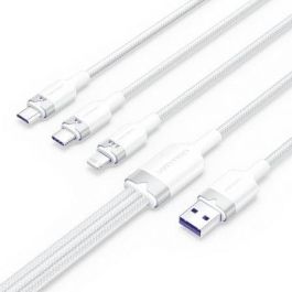 Cable USB 2.0 Lightning Vention CTPWG/ USB Macho/ USB Tipo-C Macho - MicroUSB Macho - Lightning Macho/ 1.5m/ Blanco Precio: 7.79000057. SKU: B1HX23JPRL