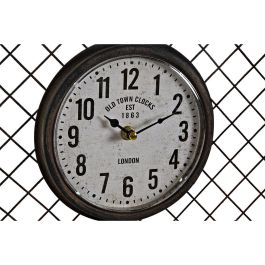 DKD Home Decor Reloj de Pared Grande para Decoración Estilo Loft Industrial con 3 Esferas de Hierro y PP Gris Oscuro 93x42 cm