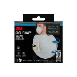 3M Mascarilla 8822 FFP2 con Válvula, robusta, para lijado y herramientas eléctricas - 3 unidades