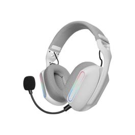 Mars Gaming MHWPROW Auriculares Gaming Inalámbricos Tri-mode (BT 5.3/2.4GHz/Jack 3.5) Sonido 7.1 Micrófono Dual Ultraligeros ARGB Blancos