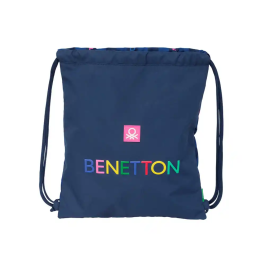 Bolsa Mochila con Cuerdas Benetton Damero Azul marino 35 x 40 x 1 cm Precio: 8.49999953. SKU: B1G3NN5776