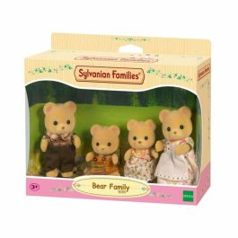 Sylvanian Families 5059 Familia de Osos con Papa, Mama, Hijo e Hija - Figuras con Ropa Extraíble y Hamburguesa - Para Niñas 4+ Años