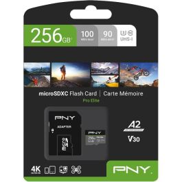 PNY P-SDU256V32100PRO-GE Tarjeta MicroSDXC 256 GB Clase 10 UHS-I U3 V30 100 MB/s Lectura 90 MB/s Escritura