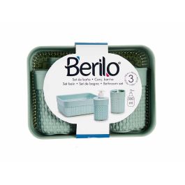 Set 3 Piezas Baño Verde Menta Plástico Berilo - 16.5x9x22.8 cm (12 Unidades) Set 3 Piezas Baño Verde Menta Plástico Berilo - 16.5x9x22.8 cm (12 Unidades)