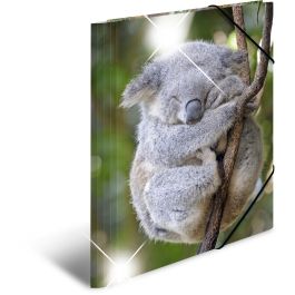 HERMA 19323 Carpeta Convencional A4 Polipropileno Koala Glossy Multicolor Brillante Cierre Banda Elástica