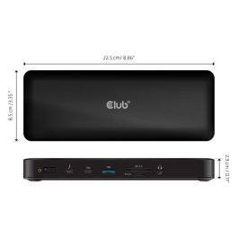 Club3D CSV-1583 Docking Station Thunderbolt 4, 16 en 1, 4 Pantallas, USB-A/C, HDMI, DisplayPort, Lector SD/MicroSD, Negro