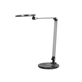 Q-connect Lámpara Escritorio LED 9W 600 LM Táctil 3 Niveles Blanca Cabeza Brazo Orientable Inalámbrica Negro