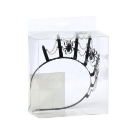 Diadema Negra con Arañitas para Disfraz de Bruja y Halloween