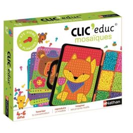 Nathan Clic'Educ - Mosaicos educativos para desarrollo de reconocimiento de colores y motricidad fina, ideal para niños a partir de 4 años