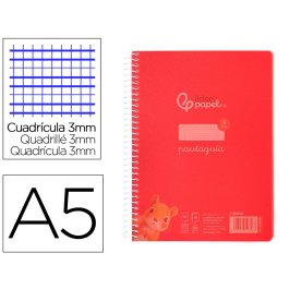 Liderpapel Cuaderno Espiral A5 Pautaguía 80 Hojas 90gr Cuadro Pautado 3 mm con Margen Color Rojo Precio: 11.49999972. SKU: B13XAEPME3
